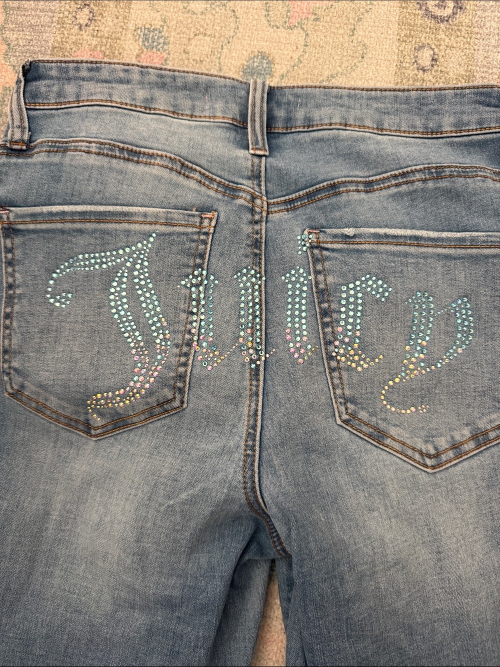 Juicy Couture Rhinestone Low Rise Flare Jeans - Picture 5 of 5